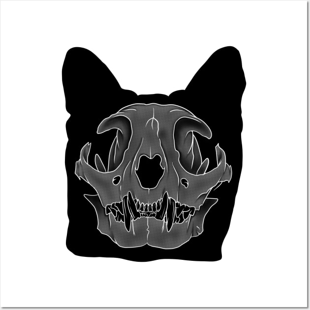 Cat Skull Wall Art by BasedGoat